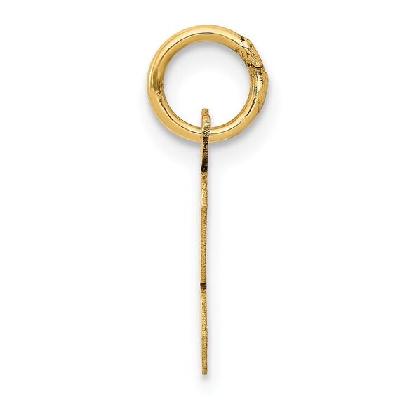 10k Yellow Gold Small Script Initial K Charm - Picture 2 of 4